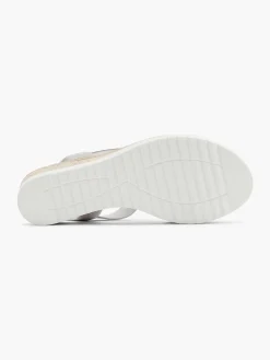 Discount Grijze Comfort Sandalette Sleehak Dames Comfort Schoenen