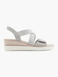 Discount Grijze Comfort Sandalette Sleehak Dames Comfort Schoenen