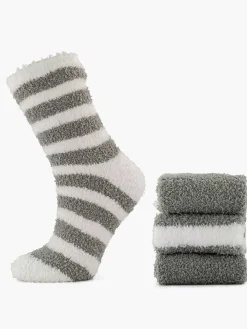 Clearance Grijze Huissok 36-41 3 Pak Dames Sokken