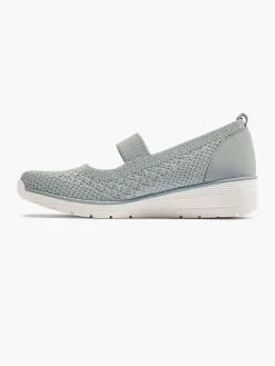 Hot Grijze Instapper Sleehak Dames Comfort Schoenen