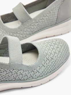 Hot Grijze Instapper Sleehak Dames Comfort Schoenen
