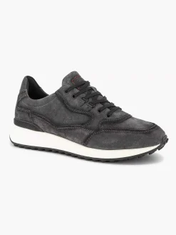 Outlet Grijze Leren Sneaker Heren Sneakers