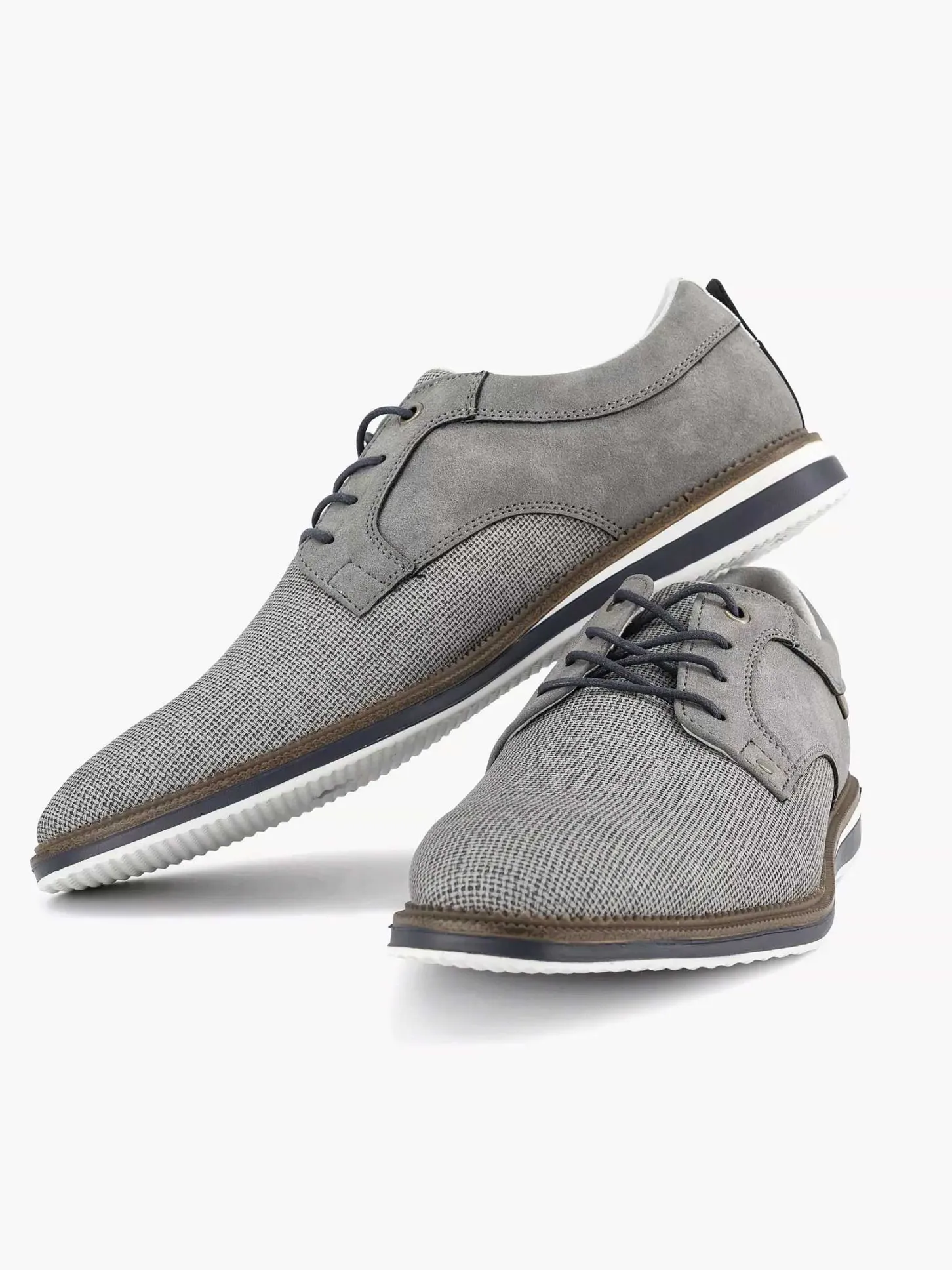 Outlet Grijze Veterschoen Heren Geklede Schoenen