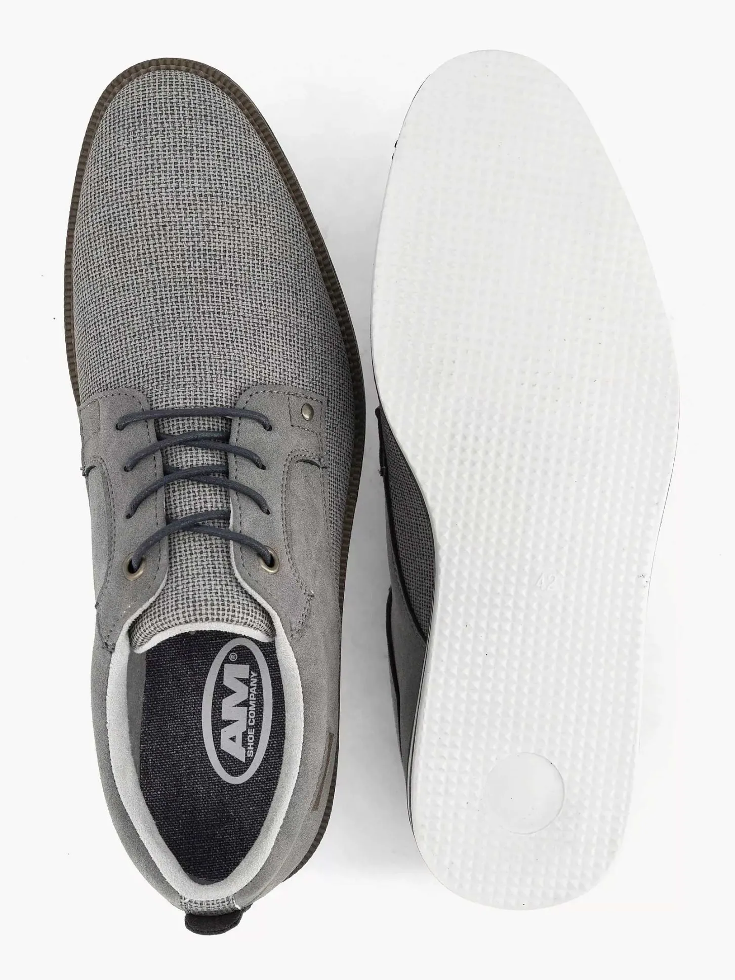 Outlet Grijze Veterschoen Heren Geklede Schoenen