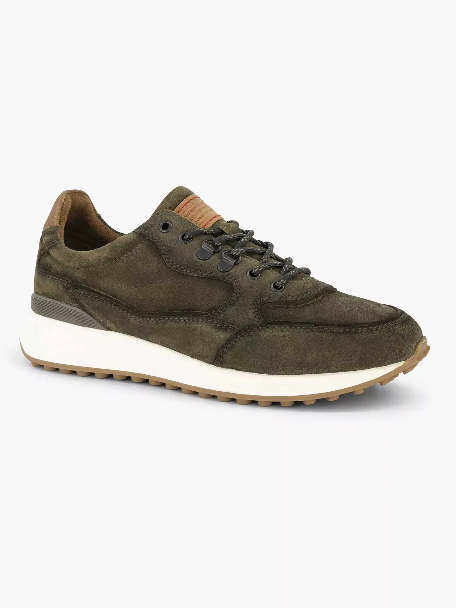 Outlet Groene Leren Chunky Sneaker Heren Sneakers