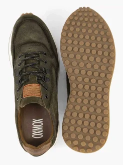 Outlet Groene Leren Chunky Sneaker Heren Sneakers