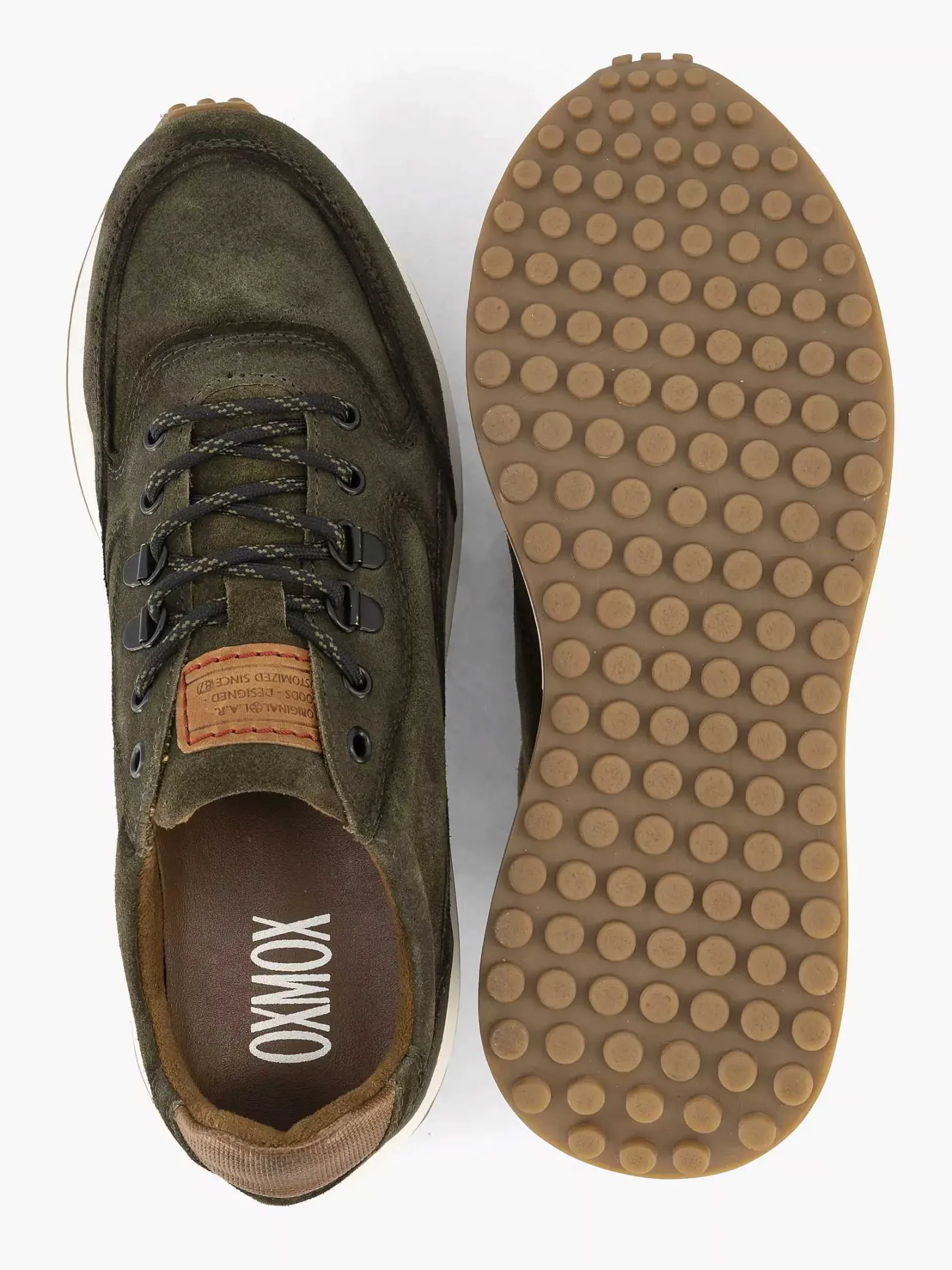 Outlet Groene Leren Chunky Sneaker Heren Sneakers