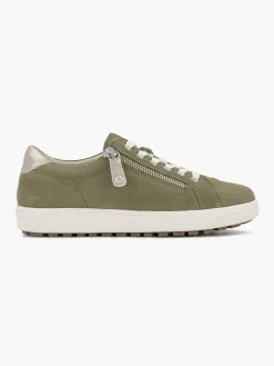 Groene Leren Comfort Sneaker Dames Comfort Schoenen