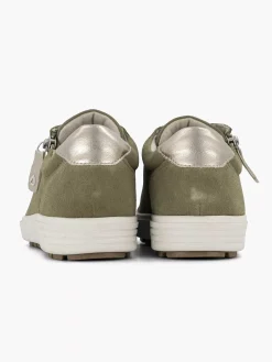 Groene Leren Comfort Sneaker Dames Comfort Schoenen