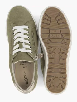 Groene Leren Comfort Sneaker Dames Comfort Schoenen