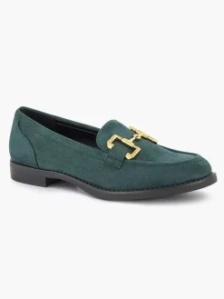 Clearance Groene Loafer Sierketting Dames Instappers