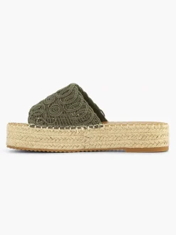 Online Khaki Platform Slipper Dames Slippers