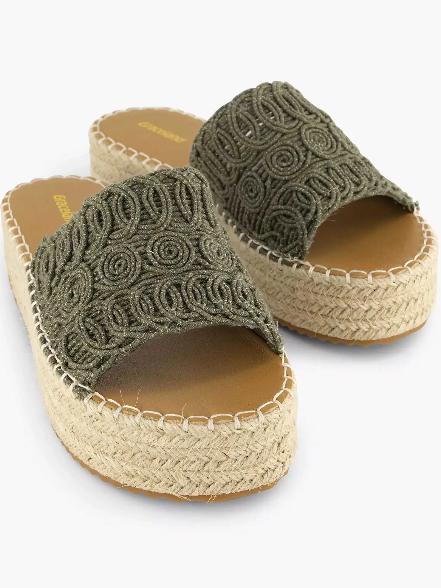 Online Khaki Platform Slipper Dames Slippers