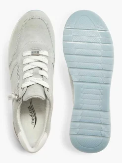 Outlet Lichtblauwe Leren Sneaker Dames Comfort Schoenen