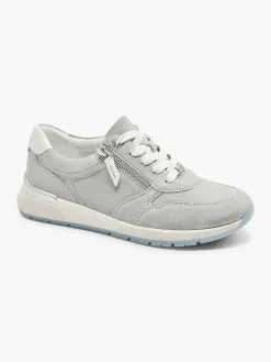 Outlet Lichtblauwe Leren Sneaker Dames Comfort Schoenen