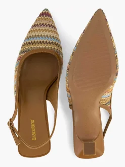 Outlet Lichtbruine Slingback Dames Pumps