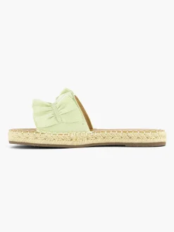 Sale Lichtgroene Slipper Roesjes Dames Slippers