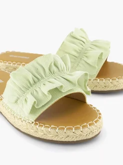Sale Lichtgroene Slipper Roesjes Dames Slippers