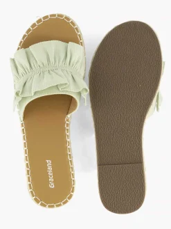 Sale Lichtgroene Slipper Roesjes Dames Slippers