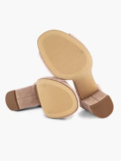 Sale Lichtroze Suede Sandalette Dames Sandalen