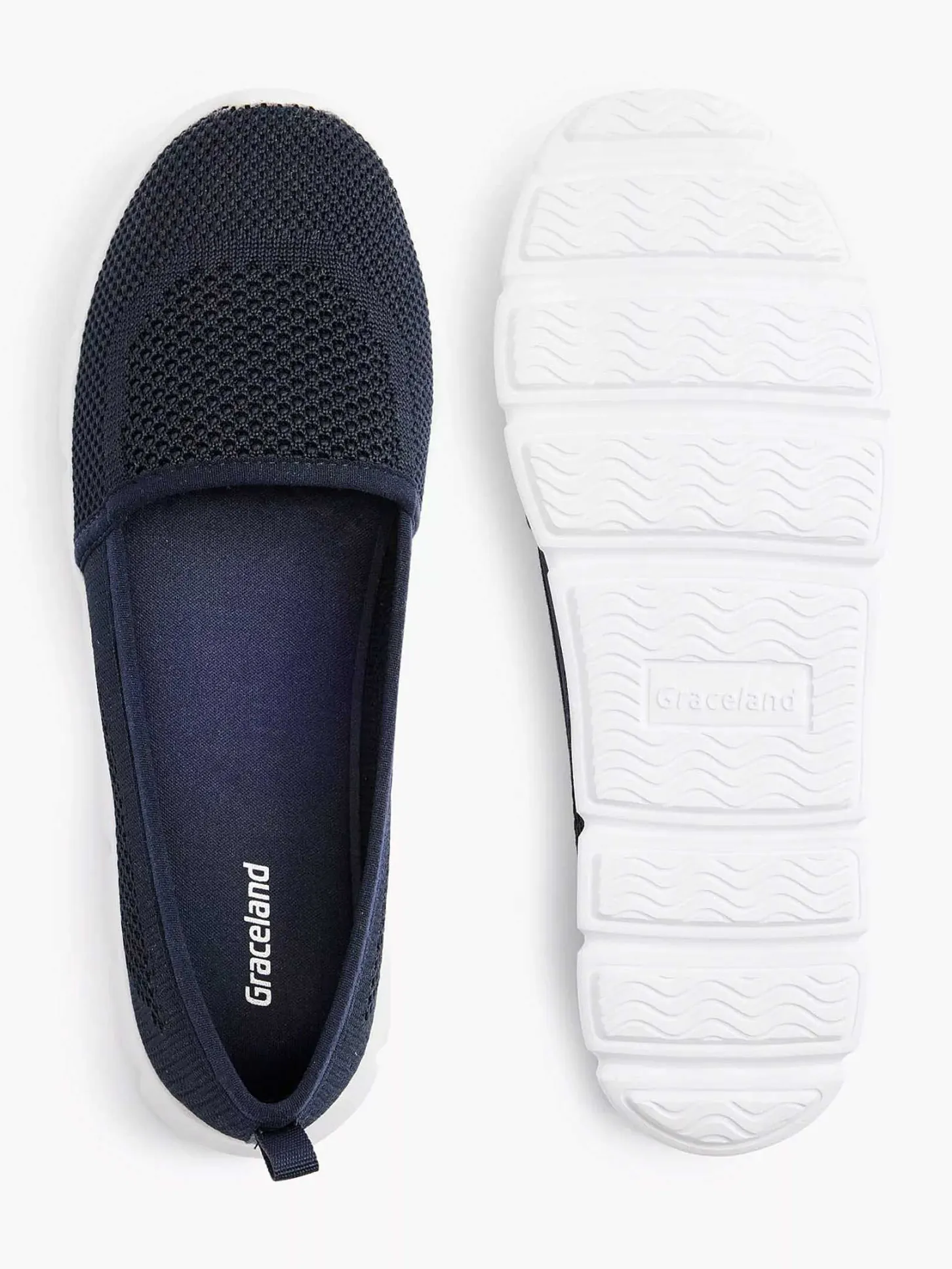 New Marineblauwe Instapper Memory Foam Dames Instappers