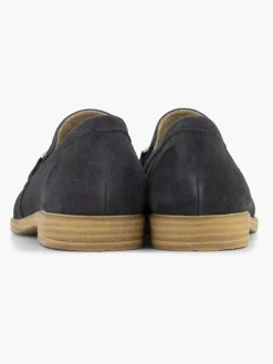 Outlet Marineblauwe Leren Instapper Dames Comfort Schoenen