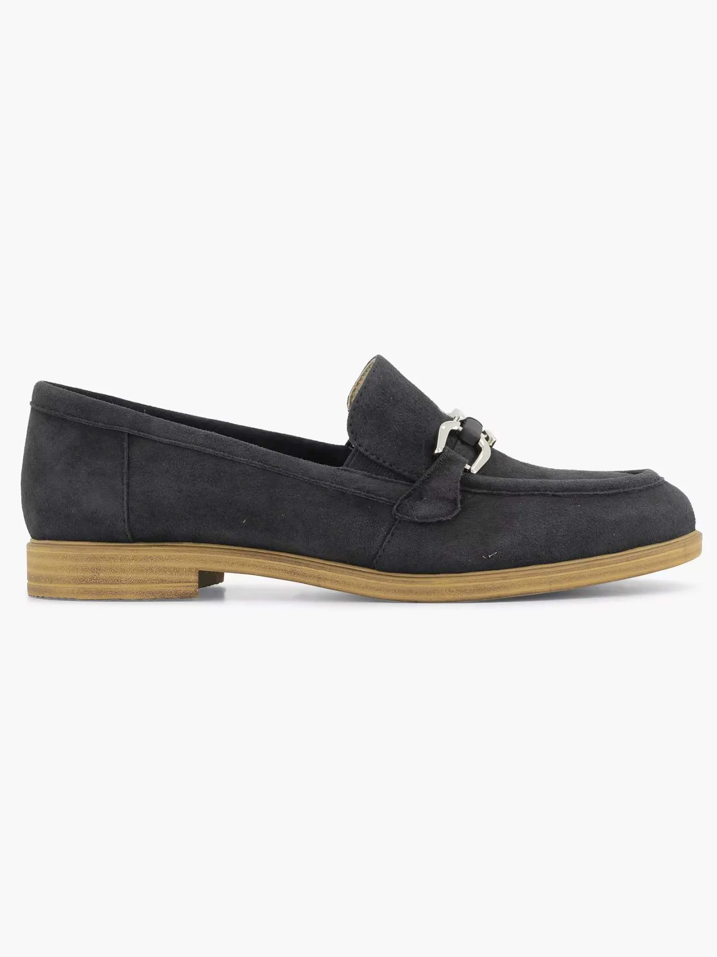 Outlet Marineblauwe Leren Instapper Dames Comfort Schoenen