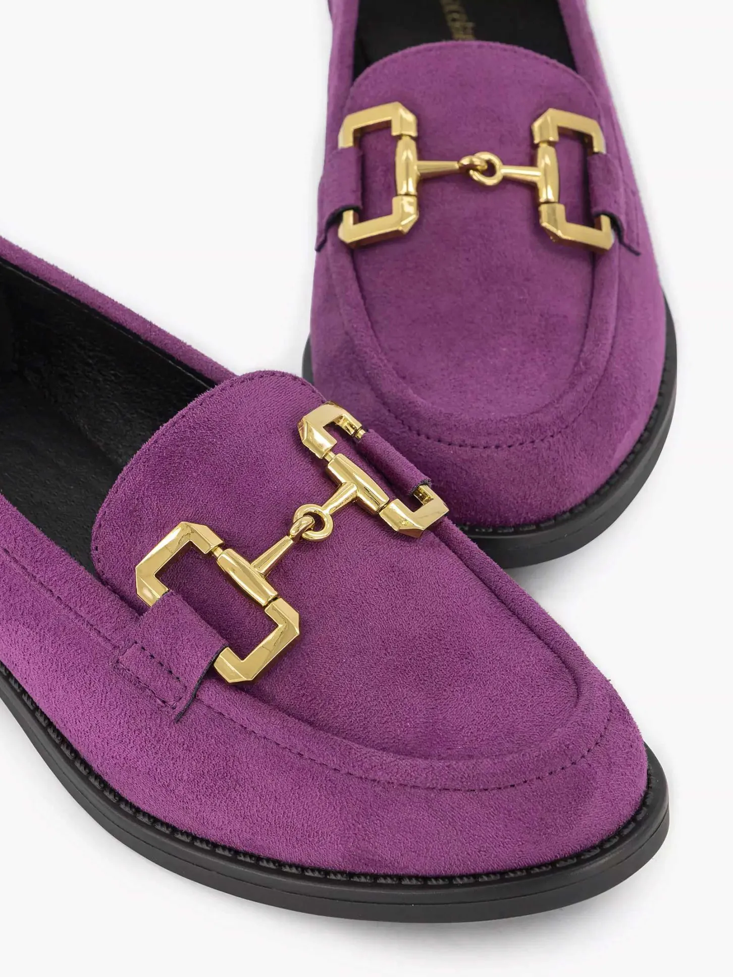 Online Paarse Loafer Sierketting Dames Instappers