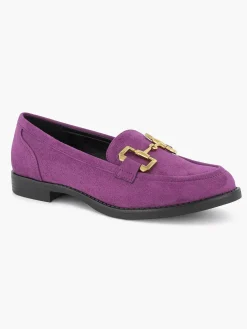 Online Paarse Loafer Sierketting Dames Instappers