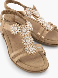 Best Rosegouden Comfort Sandaal Steentjes Dames Comfort Schoenen