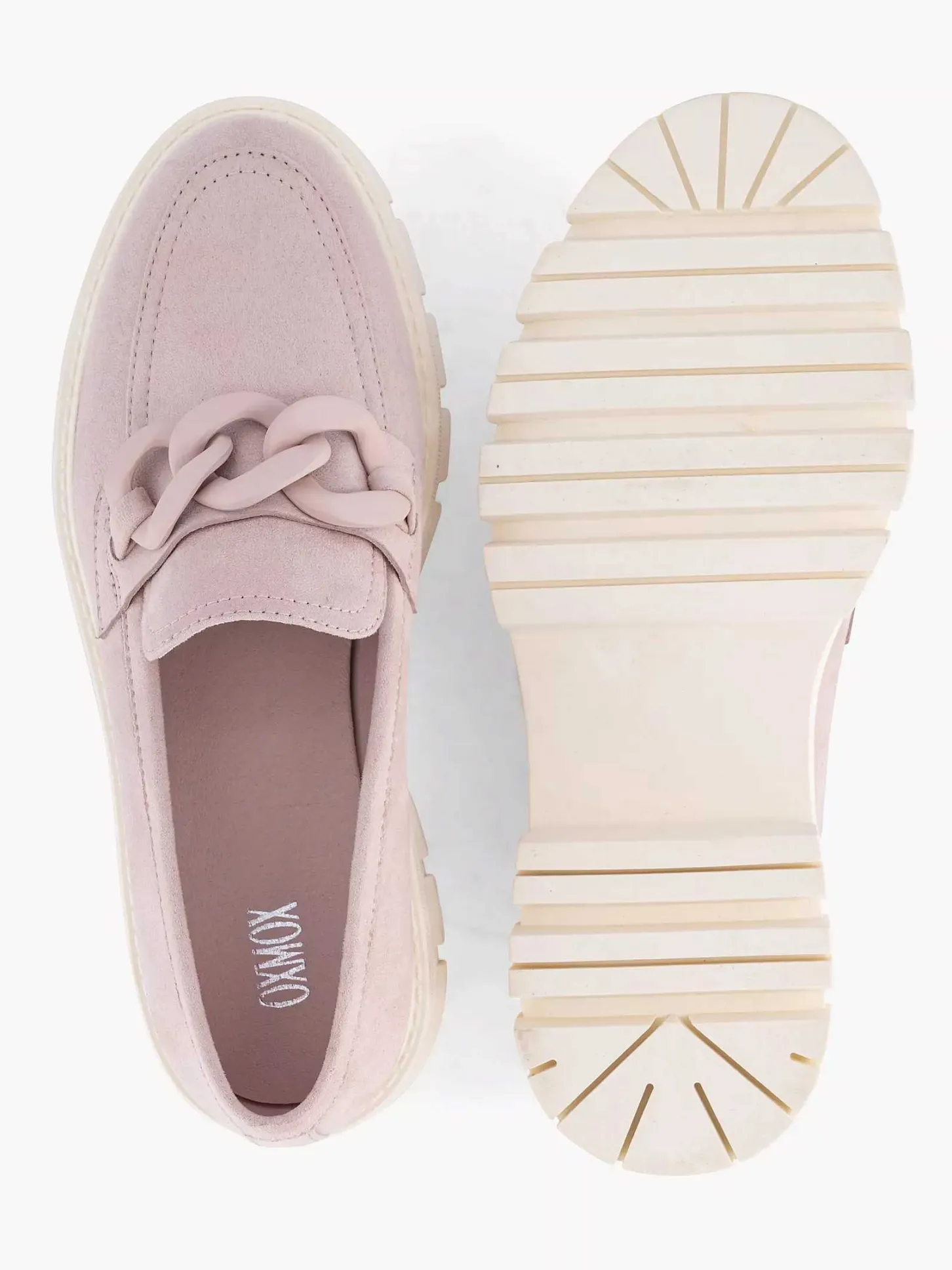 Sale Roze Chunky Loafer Sierketting Dames Instappers