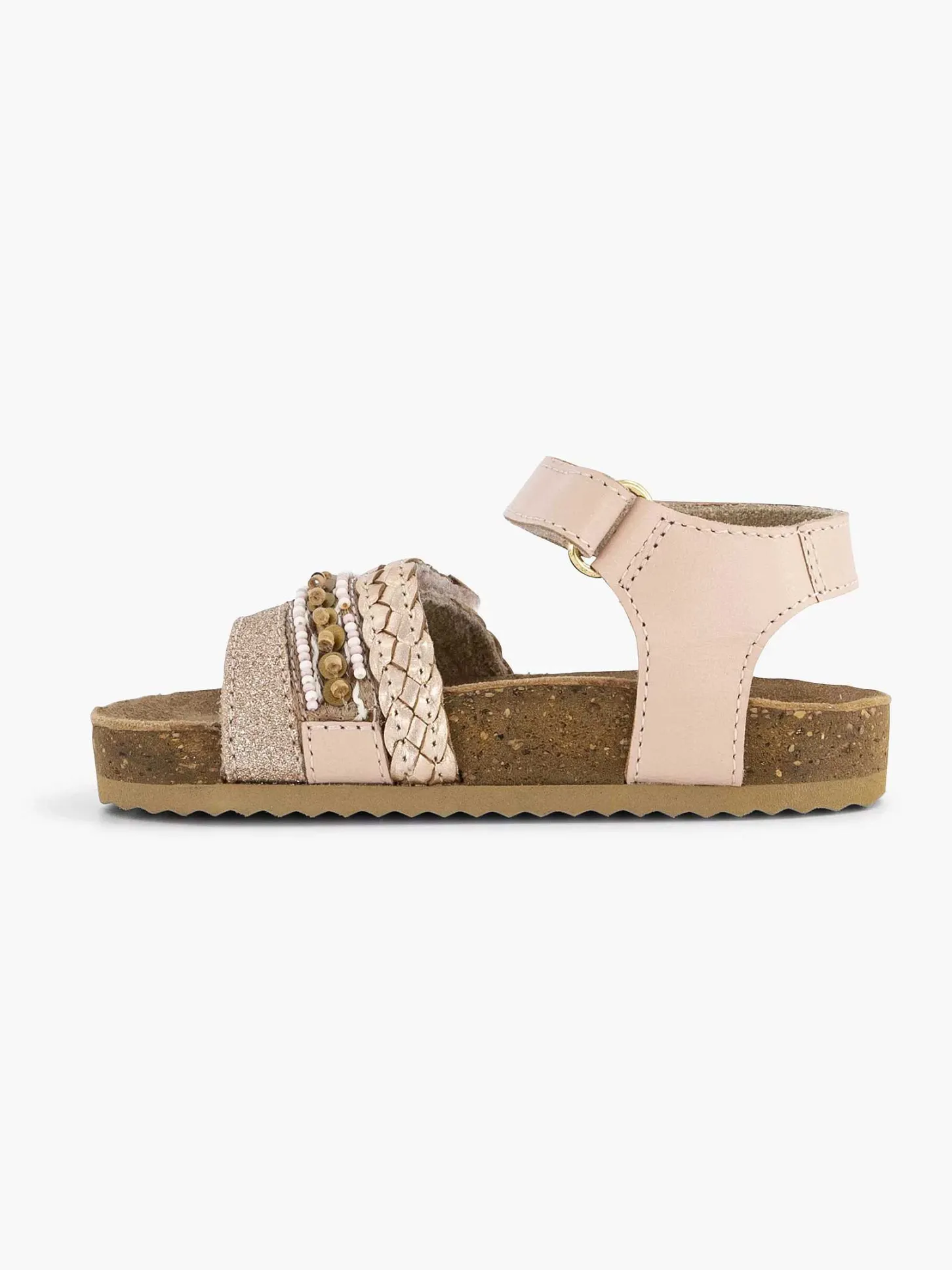 Hot Roze Leren Sandal Klittenband Kinderen Jongensschoenen