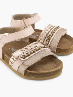 Hot Roze Leren Sandal Klittenband Kinderen Jongensschoenen