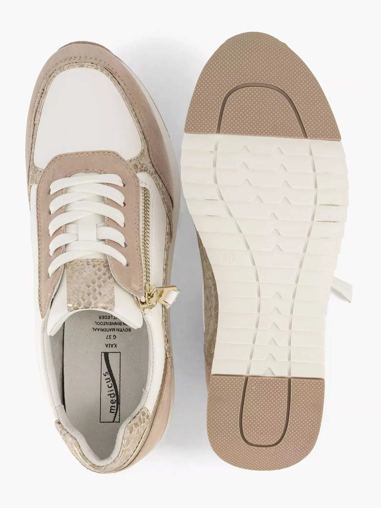 Roze Leren Sneaker Dames Comfort Schoenen