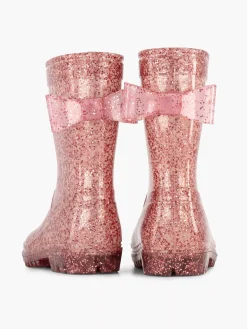 Outlet Roze Regenlaars Glitter Strik Kinderen Jongensschoenen