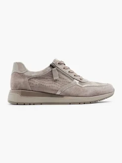 Sale Taupe Leren Comfort Sneaker Dames Comfort Schoenen