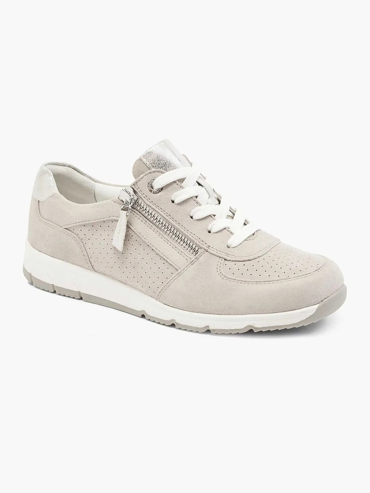 New Taupe Leren Sneaker Dames Comfort Schoenen