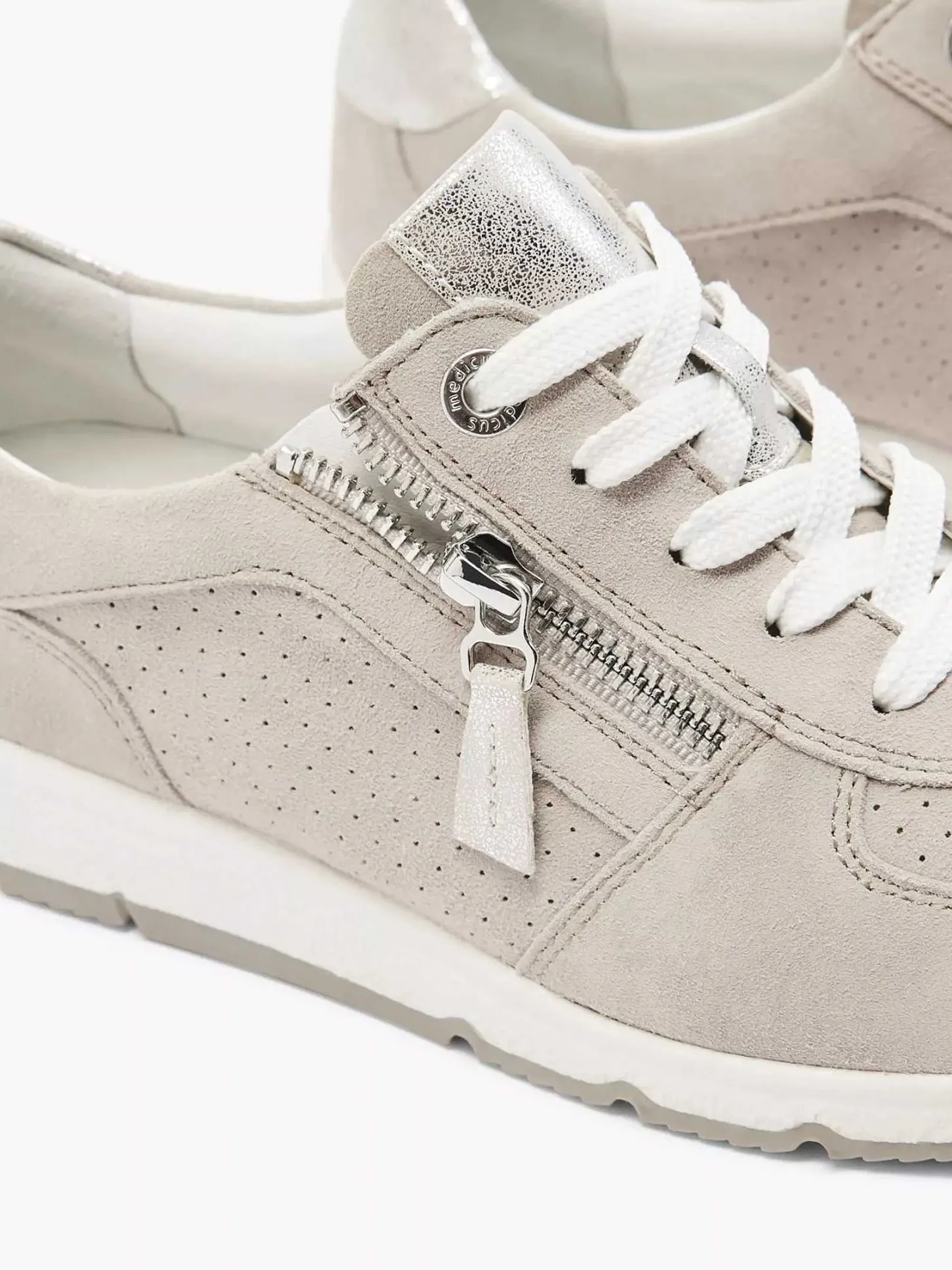 New Taupe Leren Sneaker Dames Comfort Schoenen