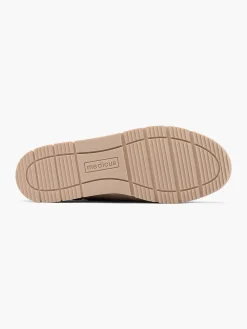 Taupe Leren Sneaker Dames Comfort Schoenen
