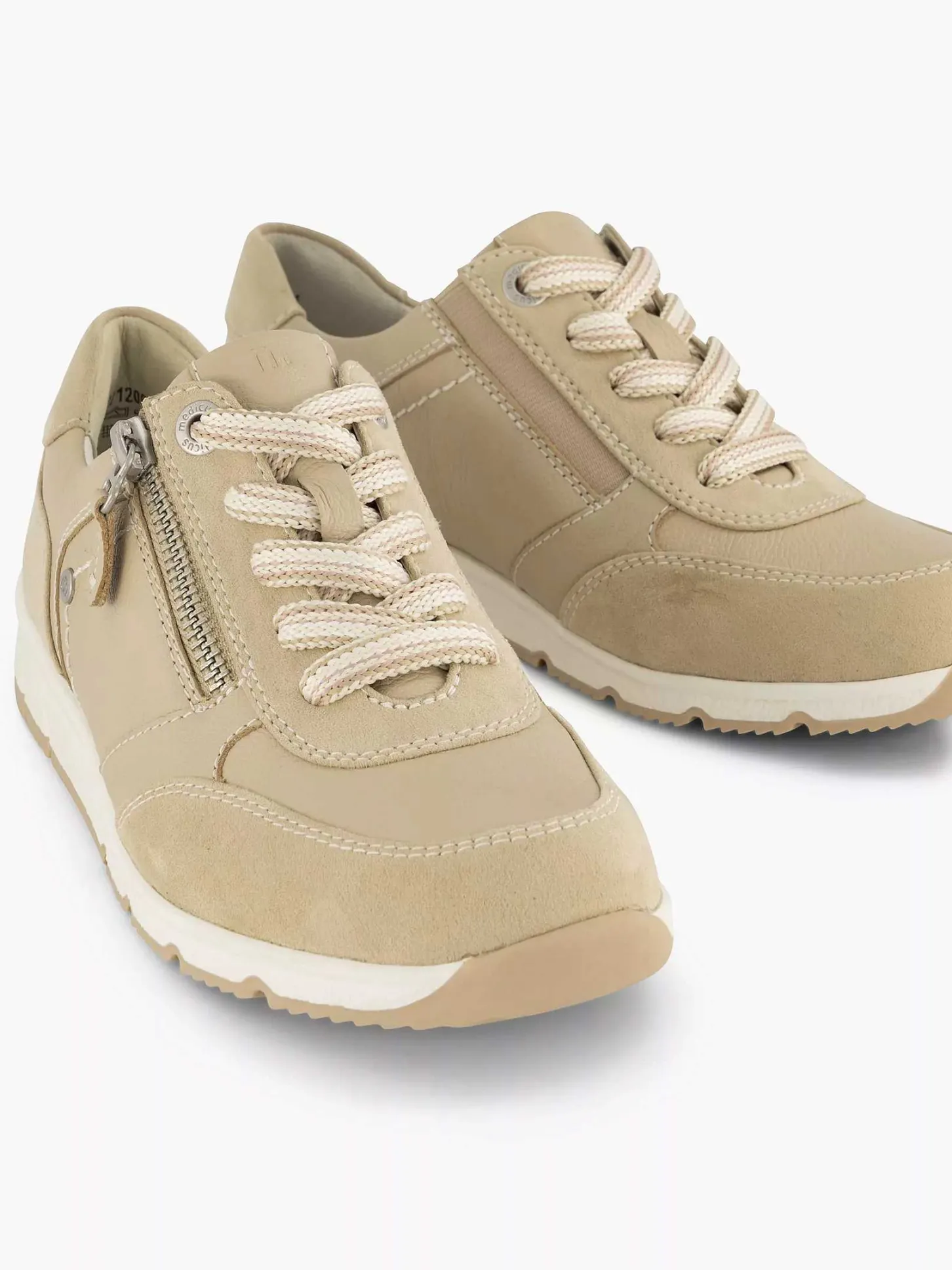 Taupe Leren Sneaker Dames Comfort Schoenen