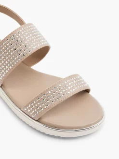 Best Taupe Sandaal Sierketting Dames Sandalen