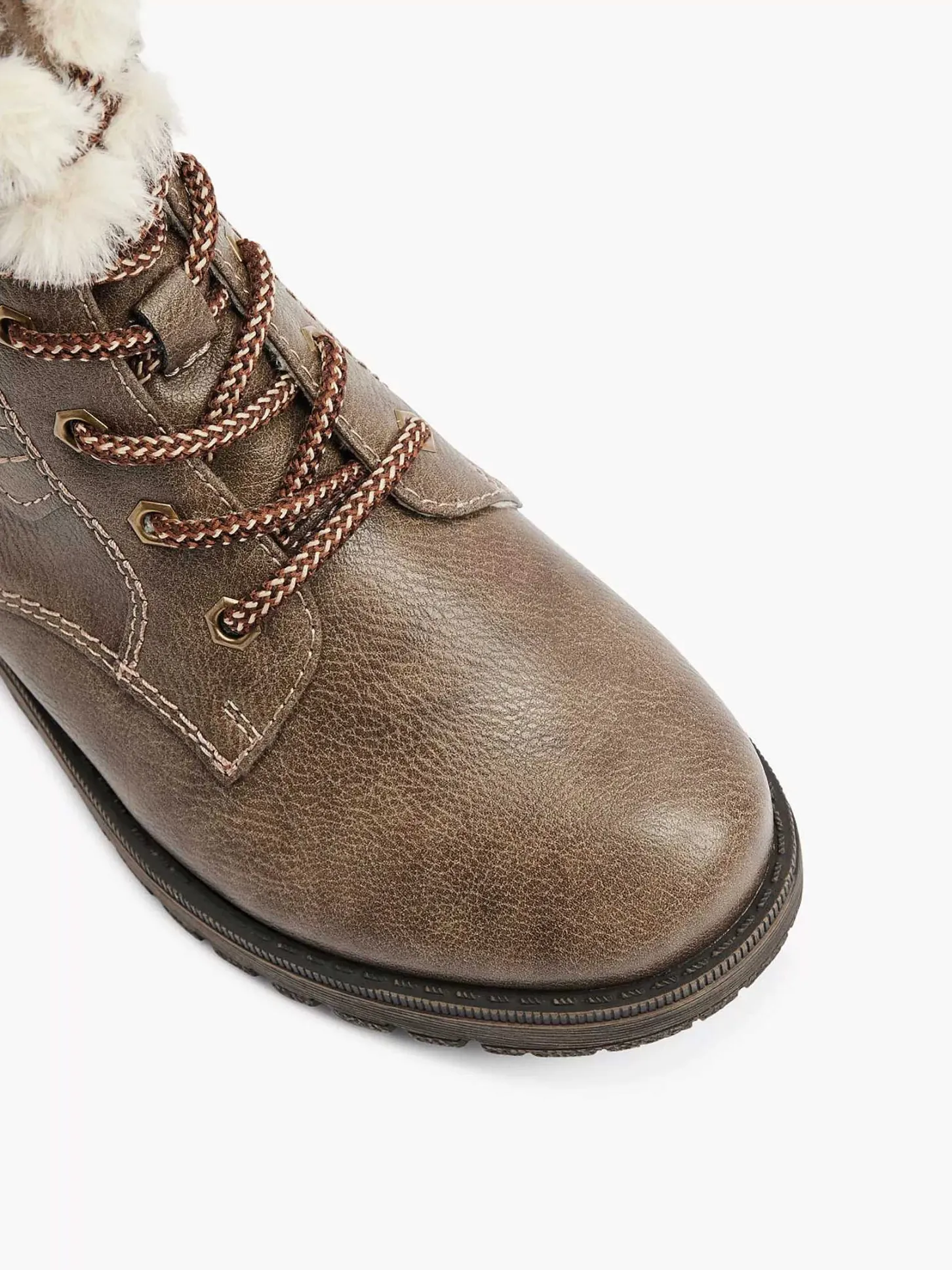 Clearance Taupe Veterboot Dames Enkellaarzen & Boots