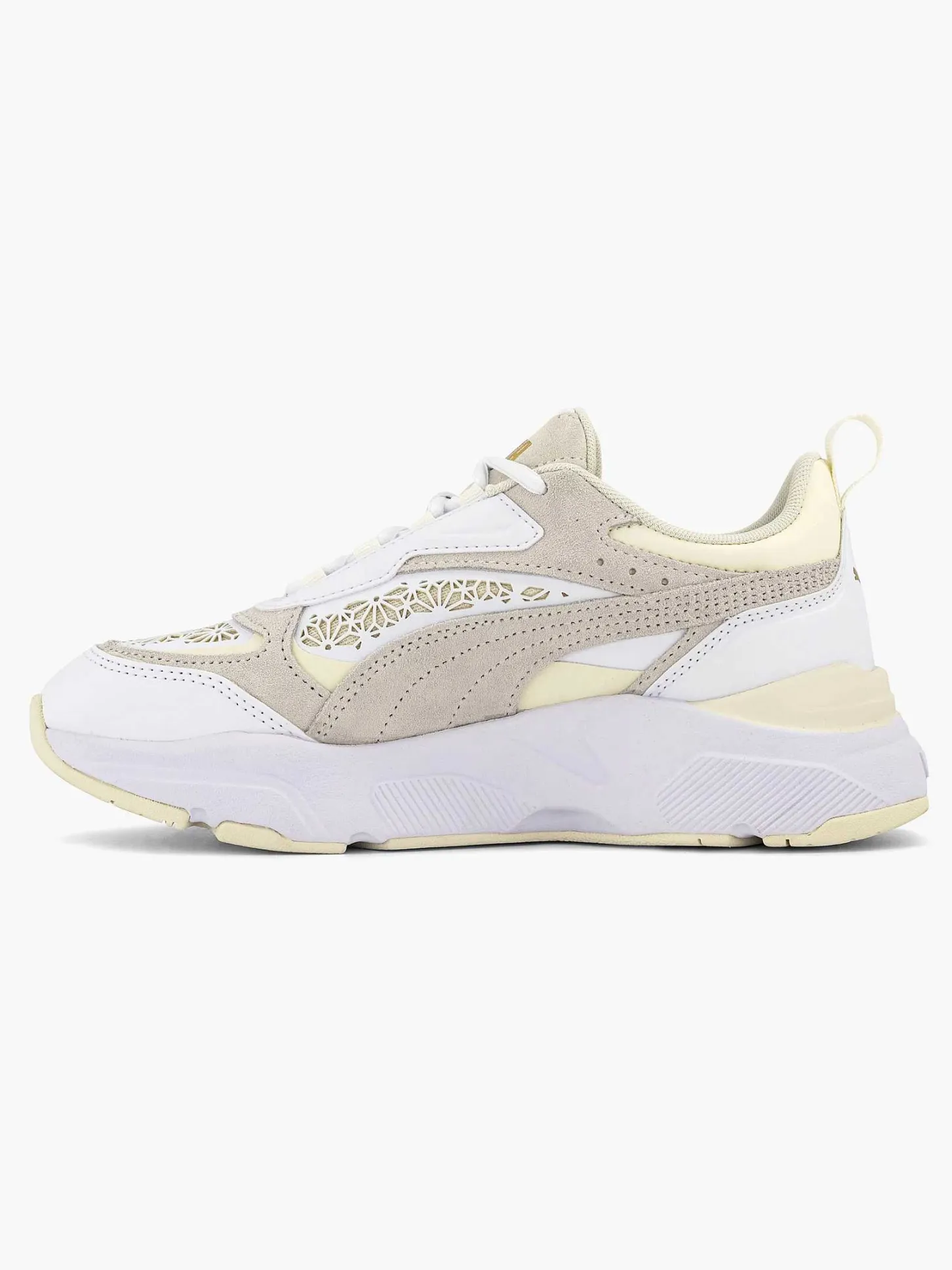 Clearance Witte Cassia Laser Cut Dames Sneakers