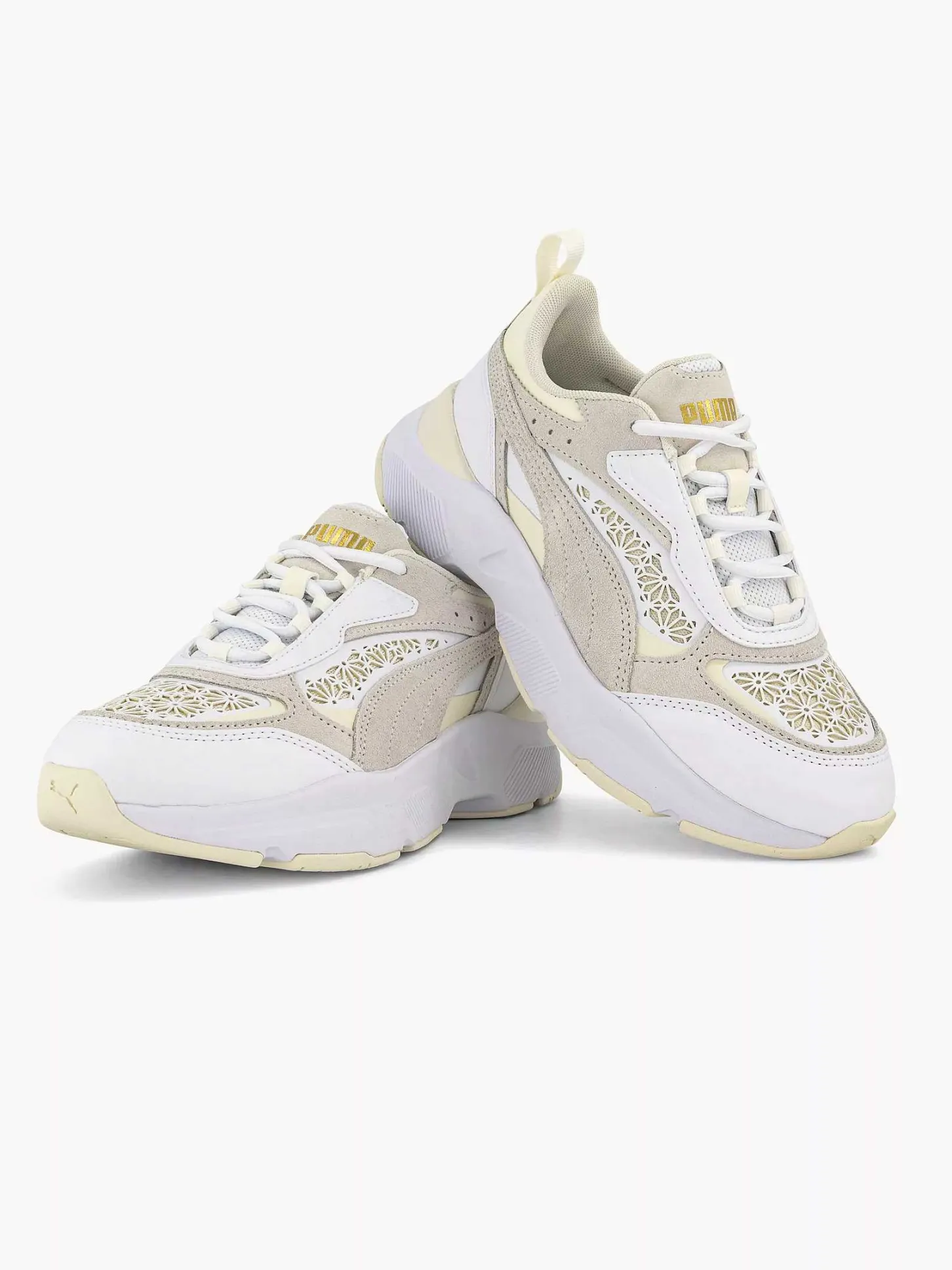 Clearance Witte Cassia Laser Cut Dames Sneakers