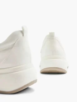 Clearance Witte Leren Comfort Instapper Dames Comfort Schoenen