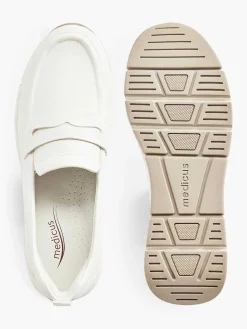 Clearance Witte Leren Comfort Instapper Dames Comfort Schoenen