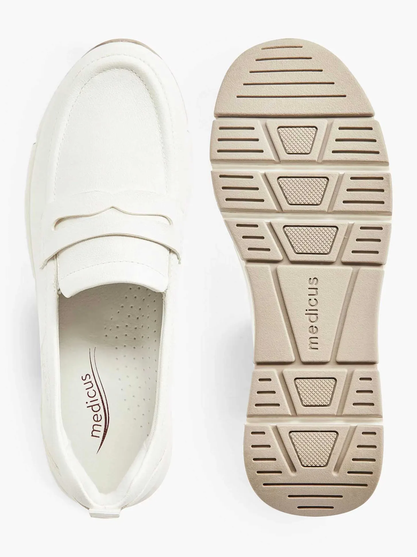 Clearance Witte Leren Comfort Instapper Dames Comfort Schoenen