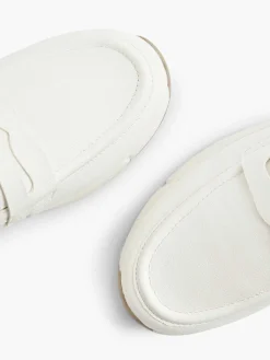 Clearance Witte Leren Comfort Instapper Dames Comfort Schoenen