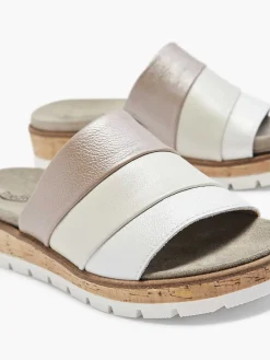 Online Witte Leren Comfort Slipper Dames Slippers