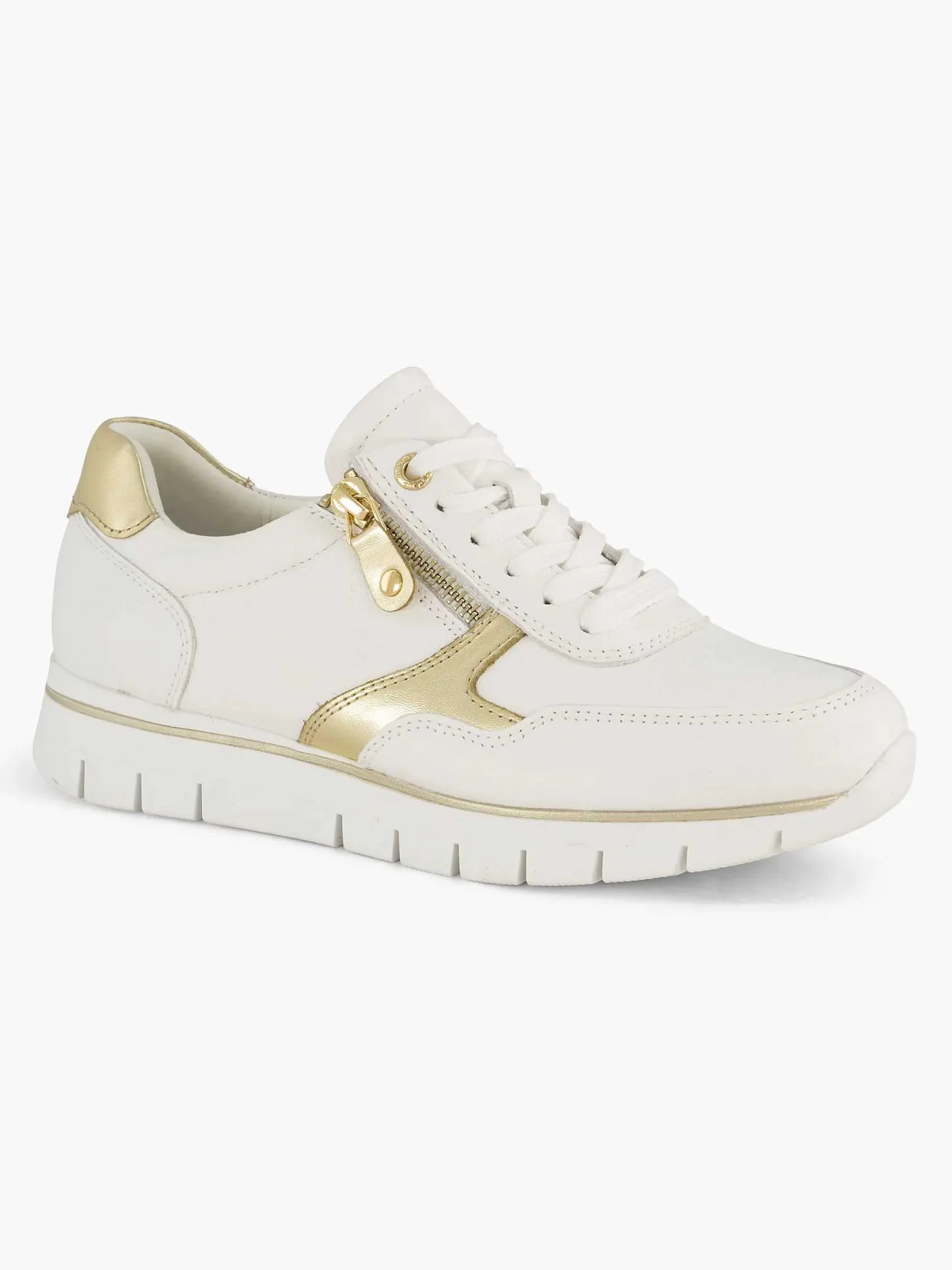 Sale Witte Leren Comfort Sneaker Dames Sneakers